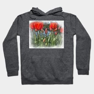 Tulips Around The Pond Hoodie